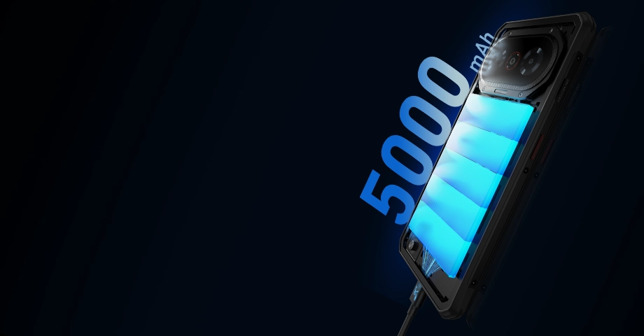 Bateria smartfona Fossibot F114 z oznaczeniem 5000 mAh.