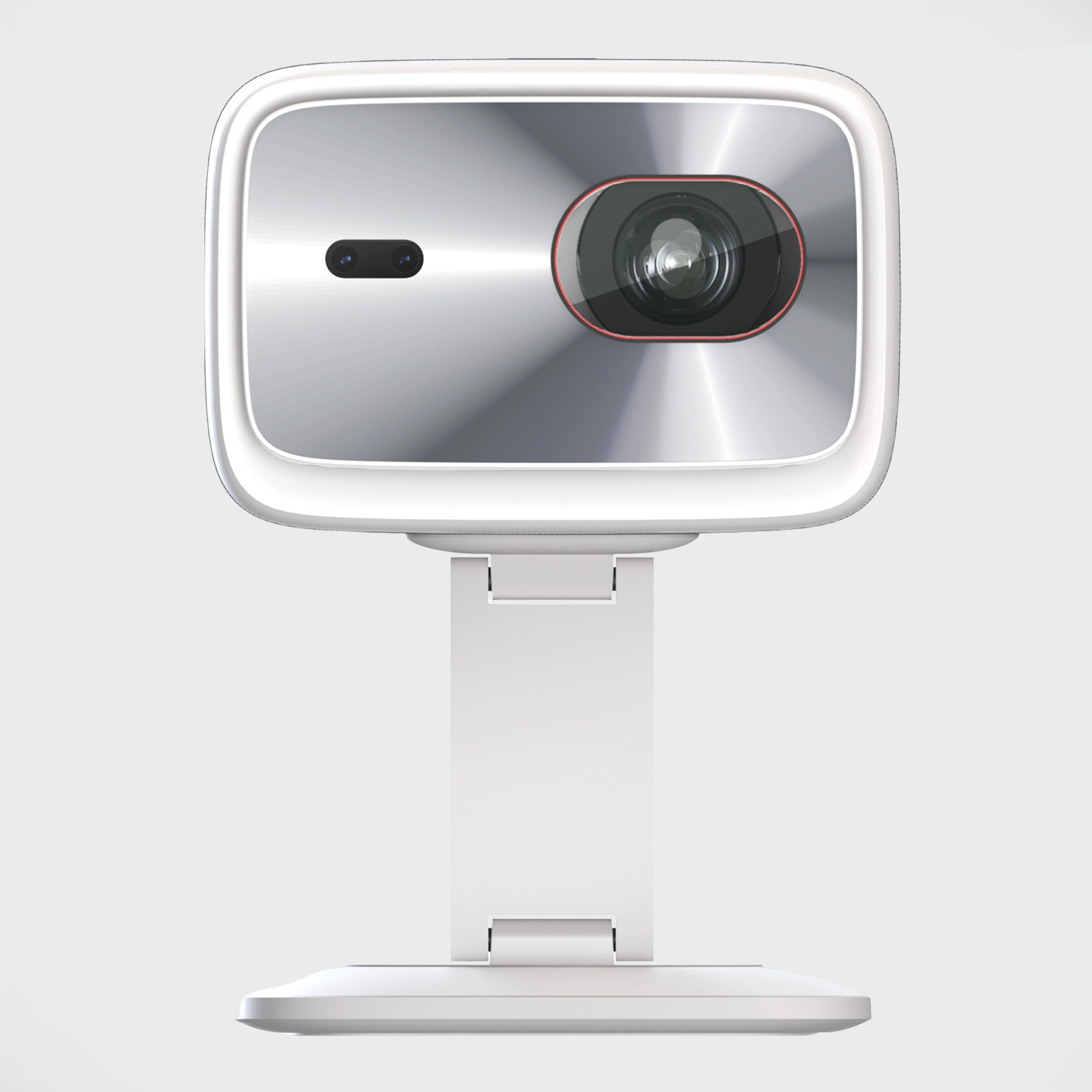 Przód projektora Lenovo 100P na szarym tle.