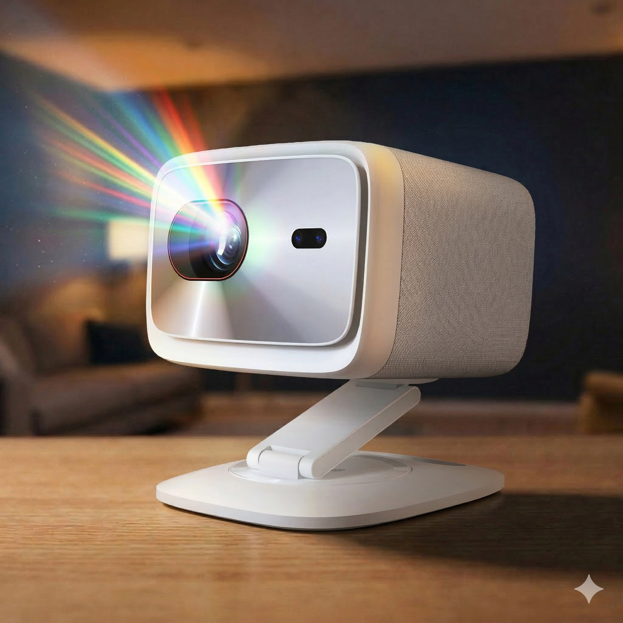 Projektor 100P wyświetlający obraz.