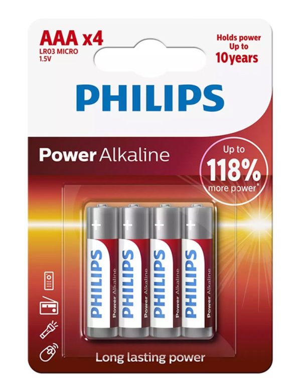 Bateria alkaliczna Philips Power Alkaline AAA LR03 4szt