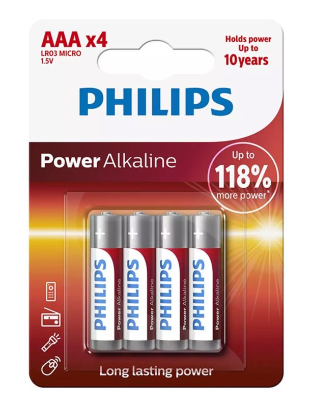 Bateria alkaliczna Philips Power Alkaline AAA LR03 4szt