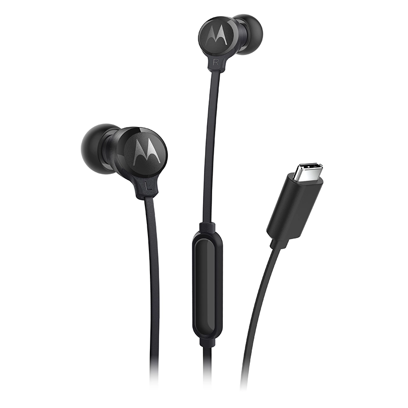 Słuchawki douszne z mikrofonem Motorola EARBUDS 3C-S Czarne USB-C
