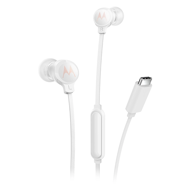Słuchawki douszne z mikrofonem Motorola EARBUDS 3C-S Białe USB-C
